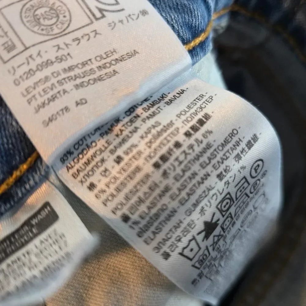 Levi’s 505 Jeans Mens 38x30 Blue Denim Straight Leg Regular Medium Wash Stretch